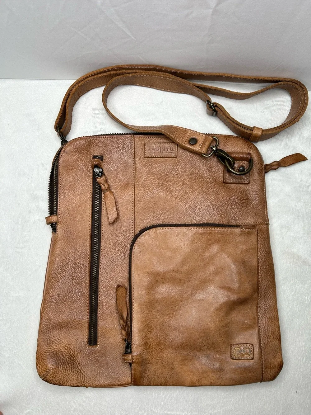 Bed Stu Aiken Tan Rustic Crossbody Leather Purse